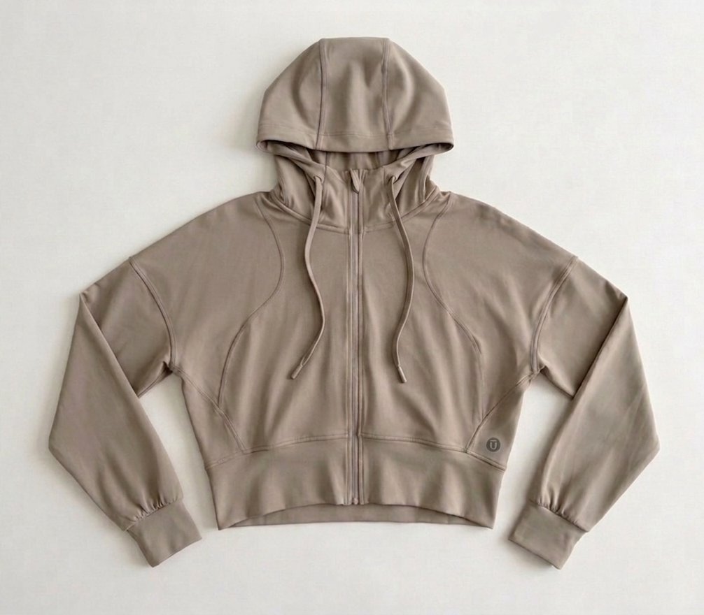 Sudadera cropped con cremallera