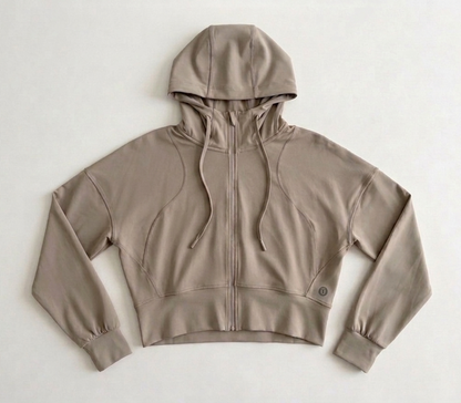 Sudadera cropped con cremallera
