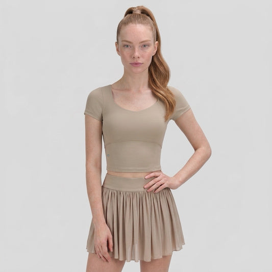 Top deportivo gasa drapeada compressive
