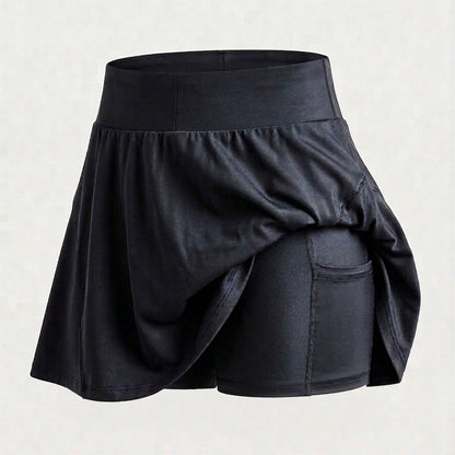 Falda deportiva plisada con bolsillo trasero