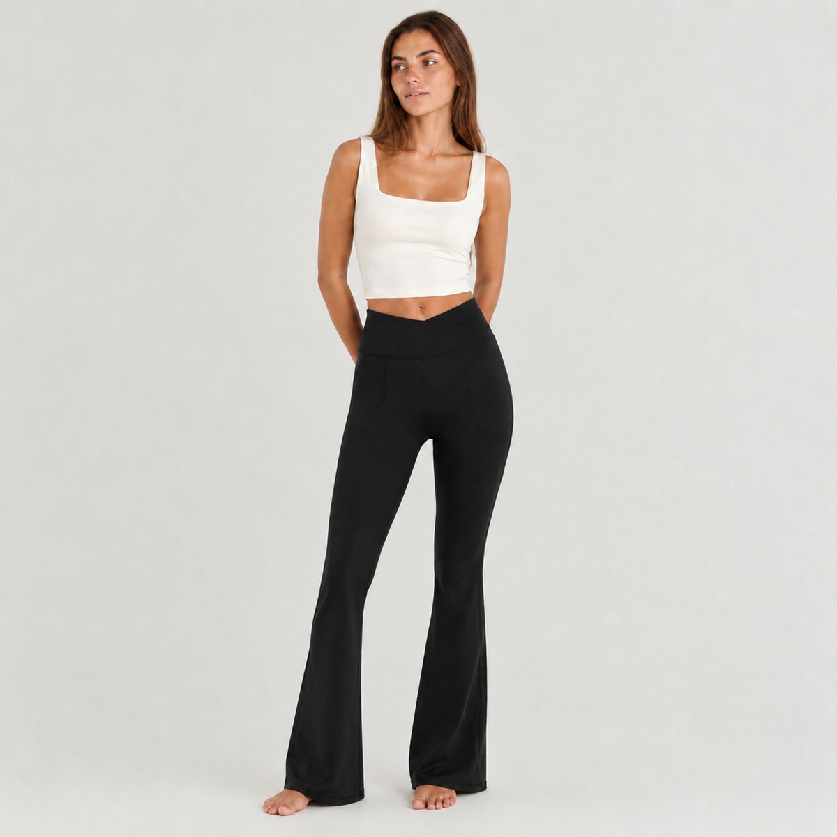 Black flare leggings