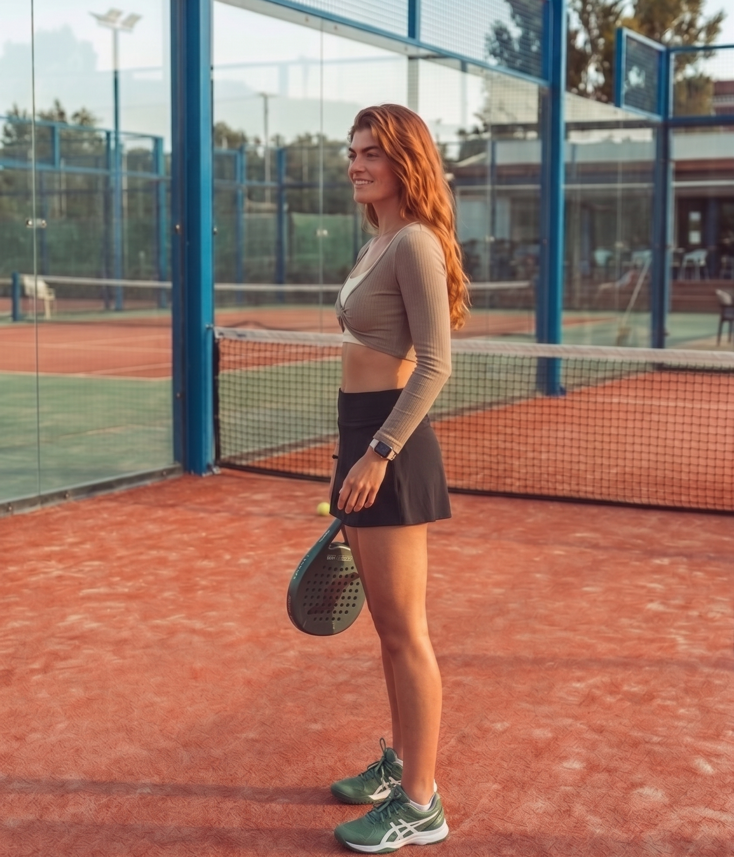 Falda deportiva plisada con bolsillo trasero