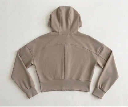 Sudadera cropped con cremallera