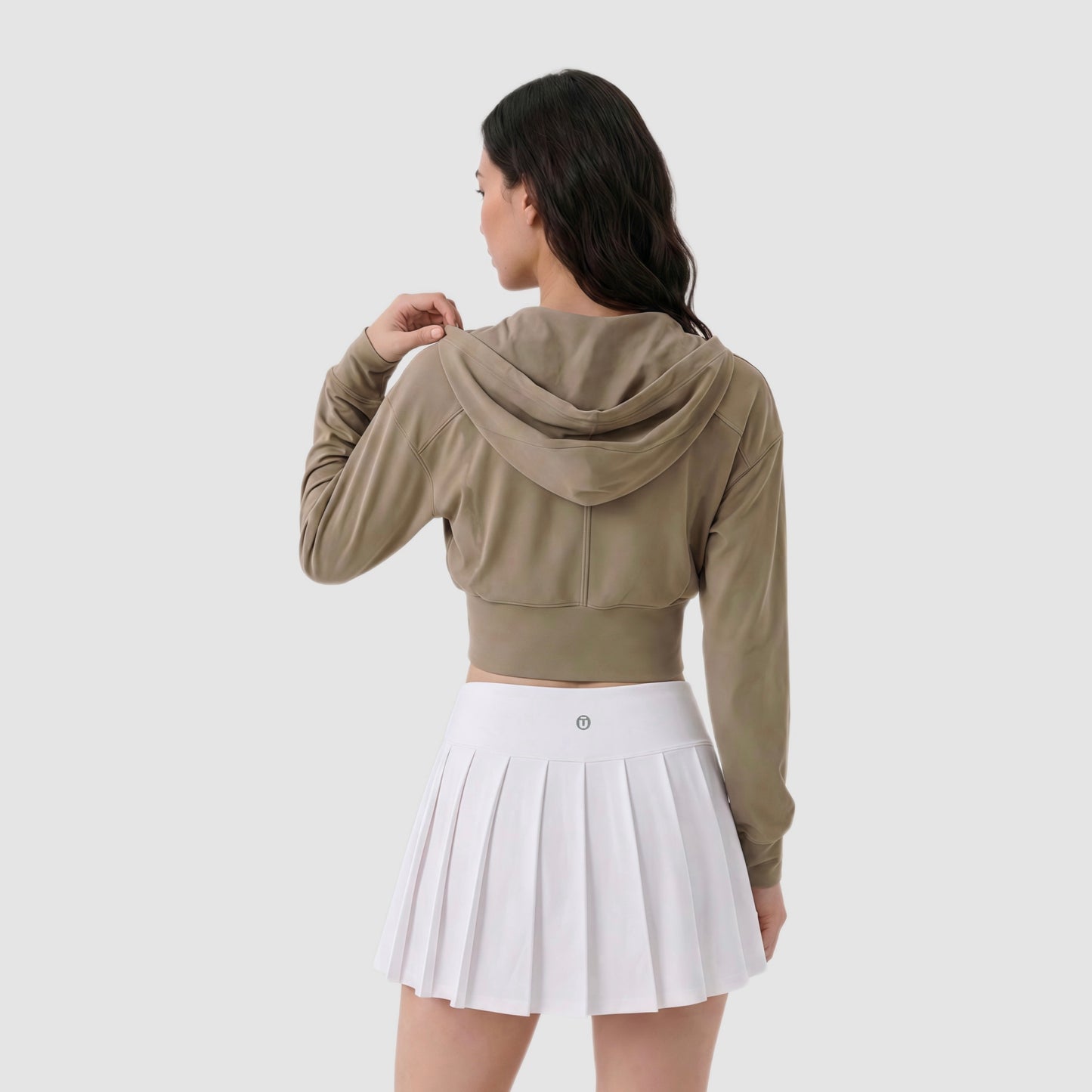 Sudadera cropped con cremallera