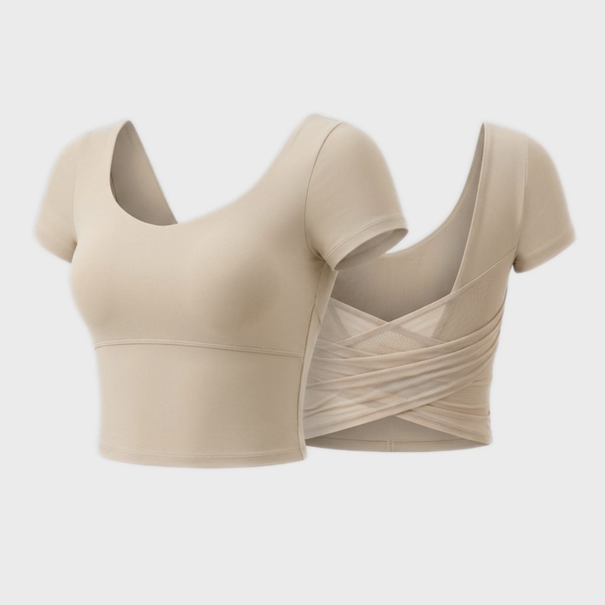 Top deportivo gasa drapeada compressive