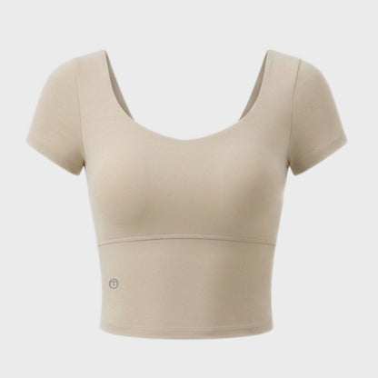 Top deportivo gasa drapeada compressive