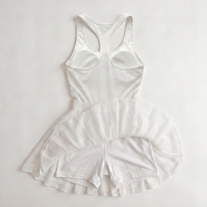 Vestido mini de cuello redondo mesh