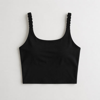 Ruched cami top with open back